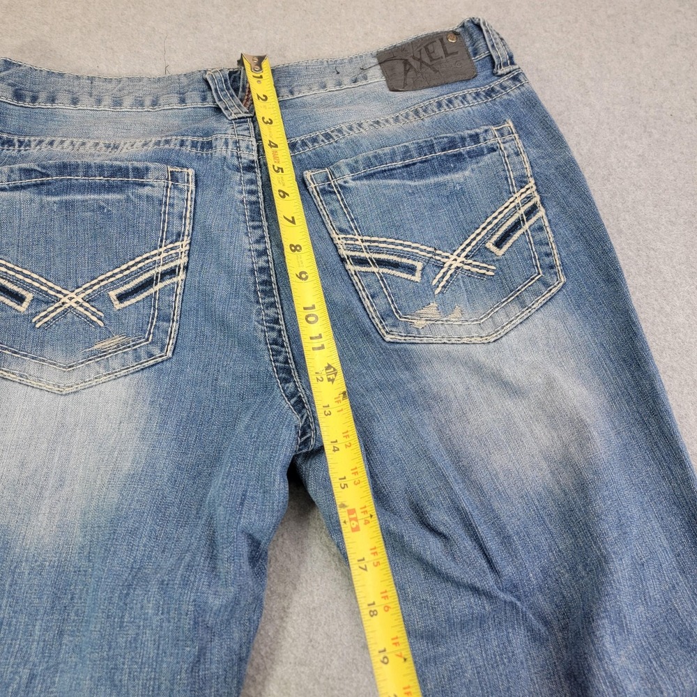 Axel Jeans Mens 36x32 Light Wash Blue Volcott Vintage Boot Bootcut Denim Pants - Picture 12 of 16